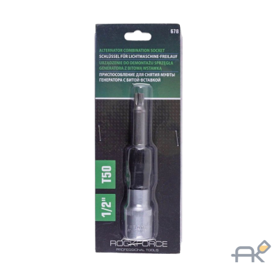 Инструмент для снятия муфты генератора с битой вставкой Т50 1/2. в блистере (RF-678)